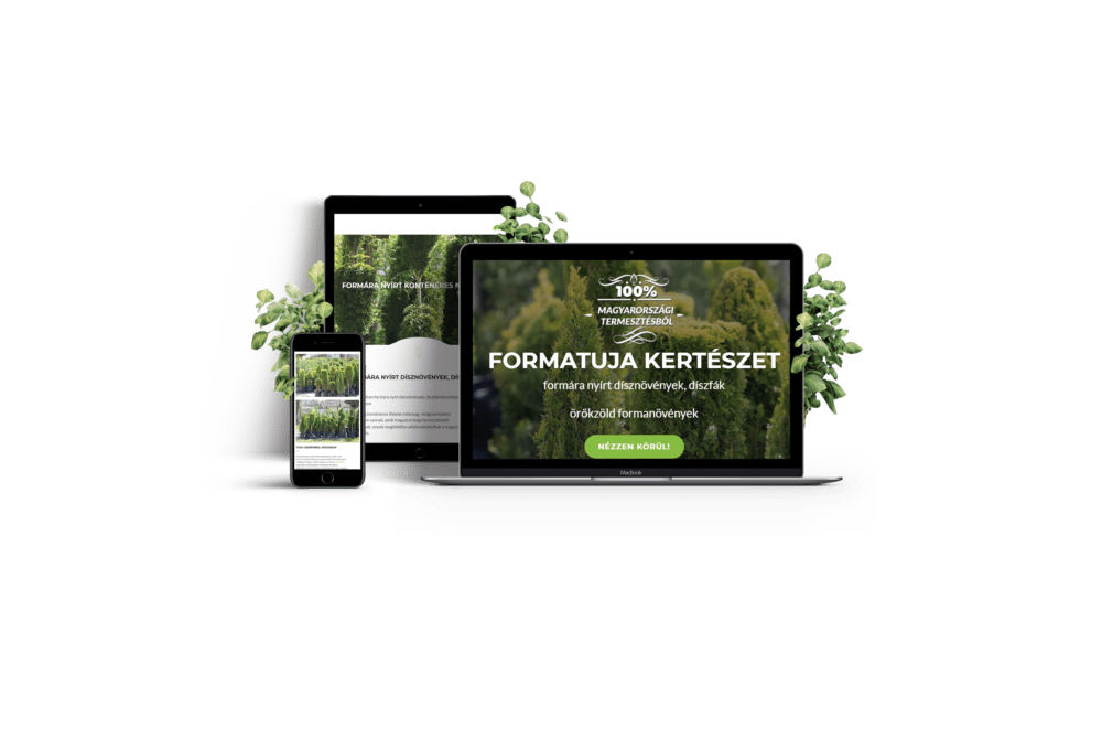 Tuja honlap - kertészeti weboldal készítés